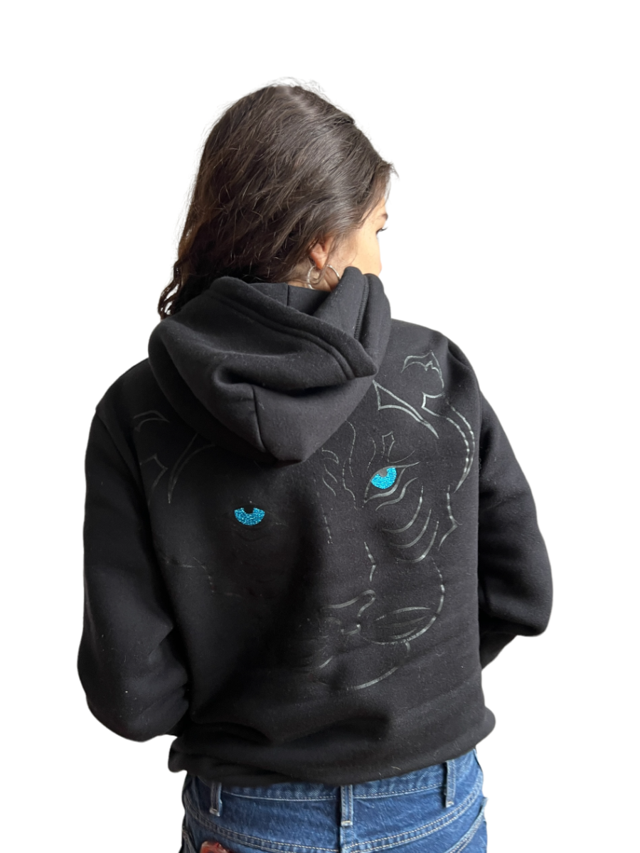 Imperial Tiger Unisex Pullover Hoodie-Black Puff