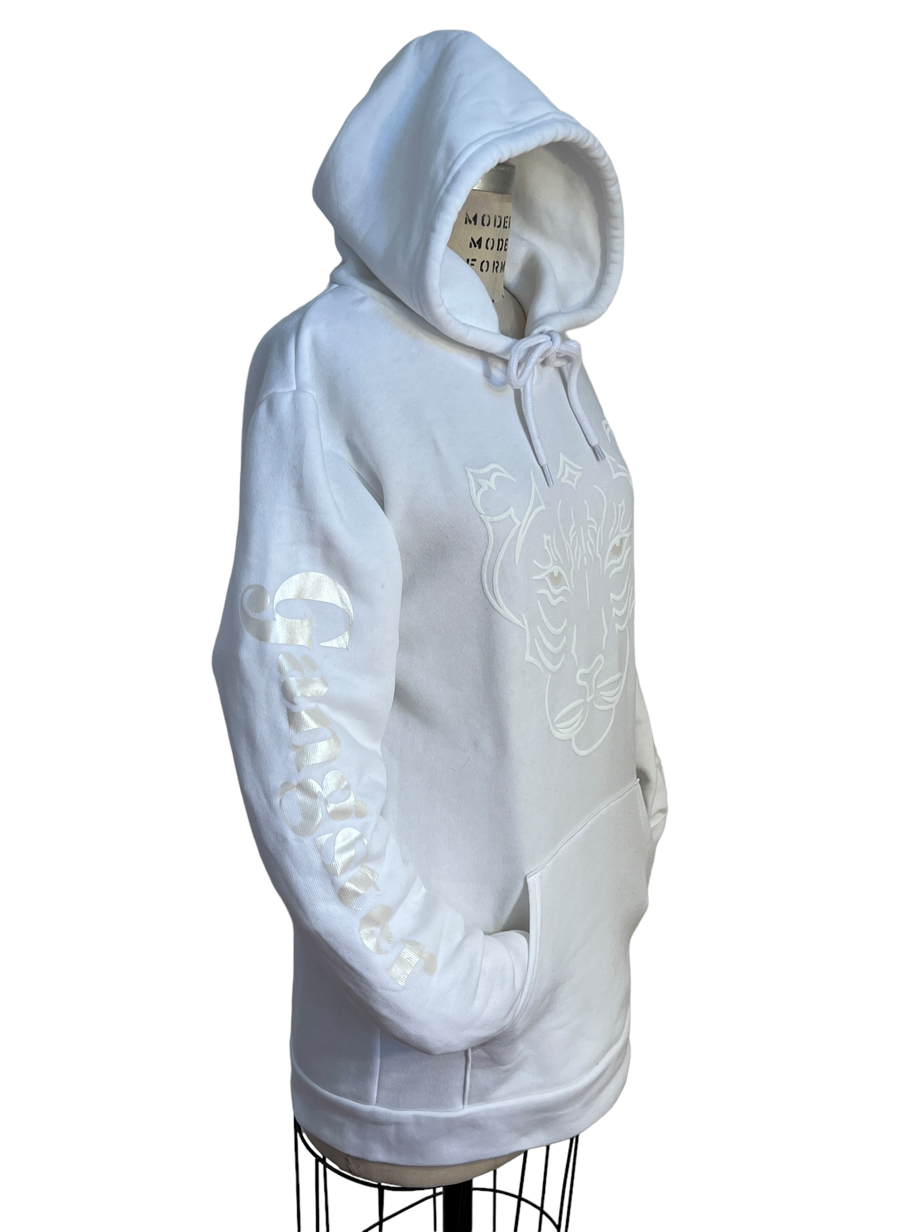 Imperial Tiger Unisex Pullover Hoodie White/White Puff&Pearl