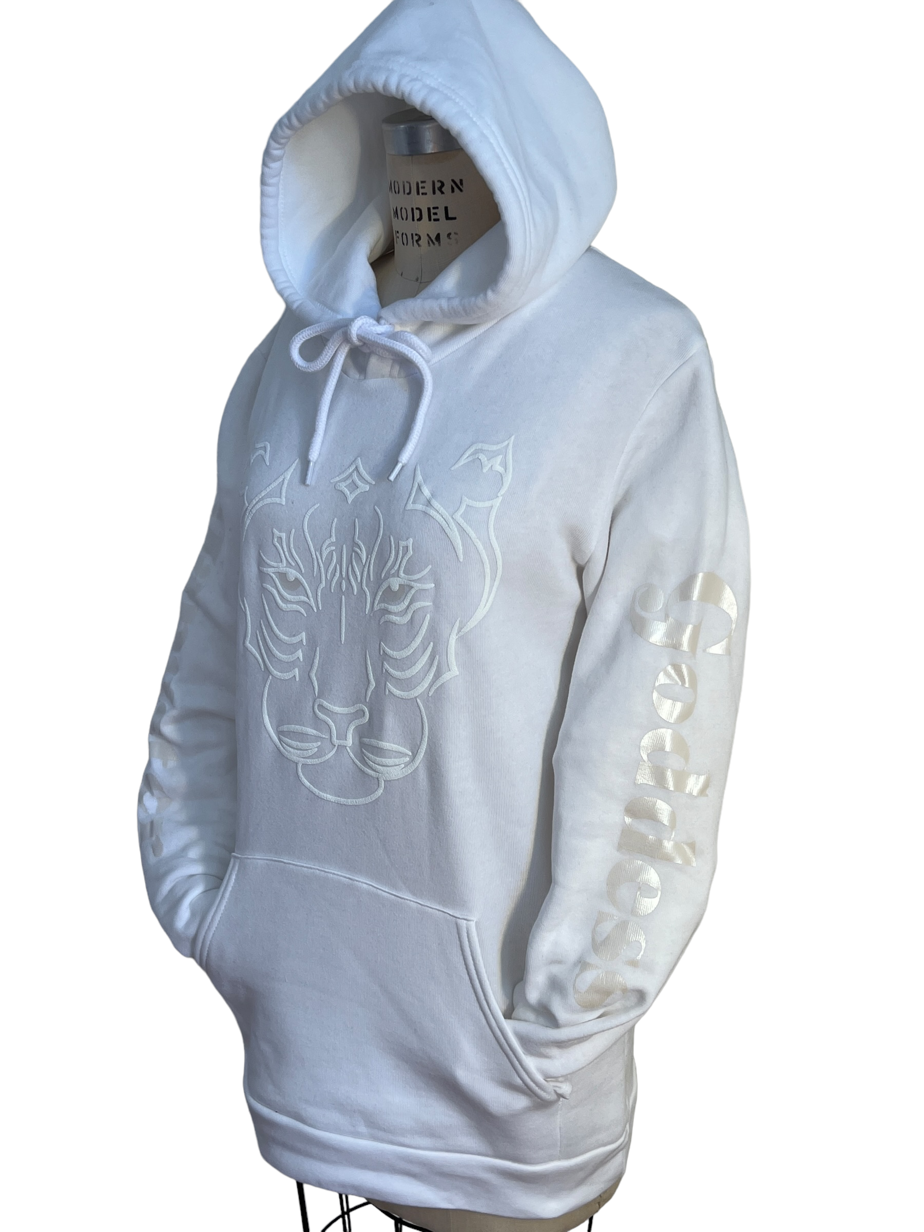 Imperial Tiger Unisex Pullover Hoodie White/White Puff&Pearl