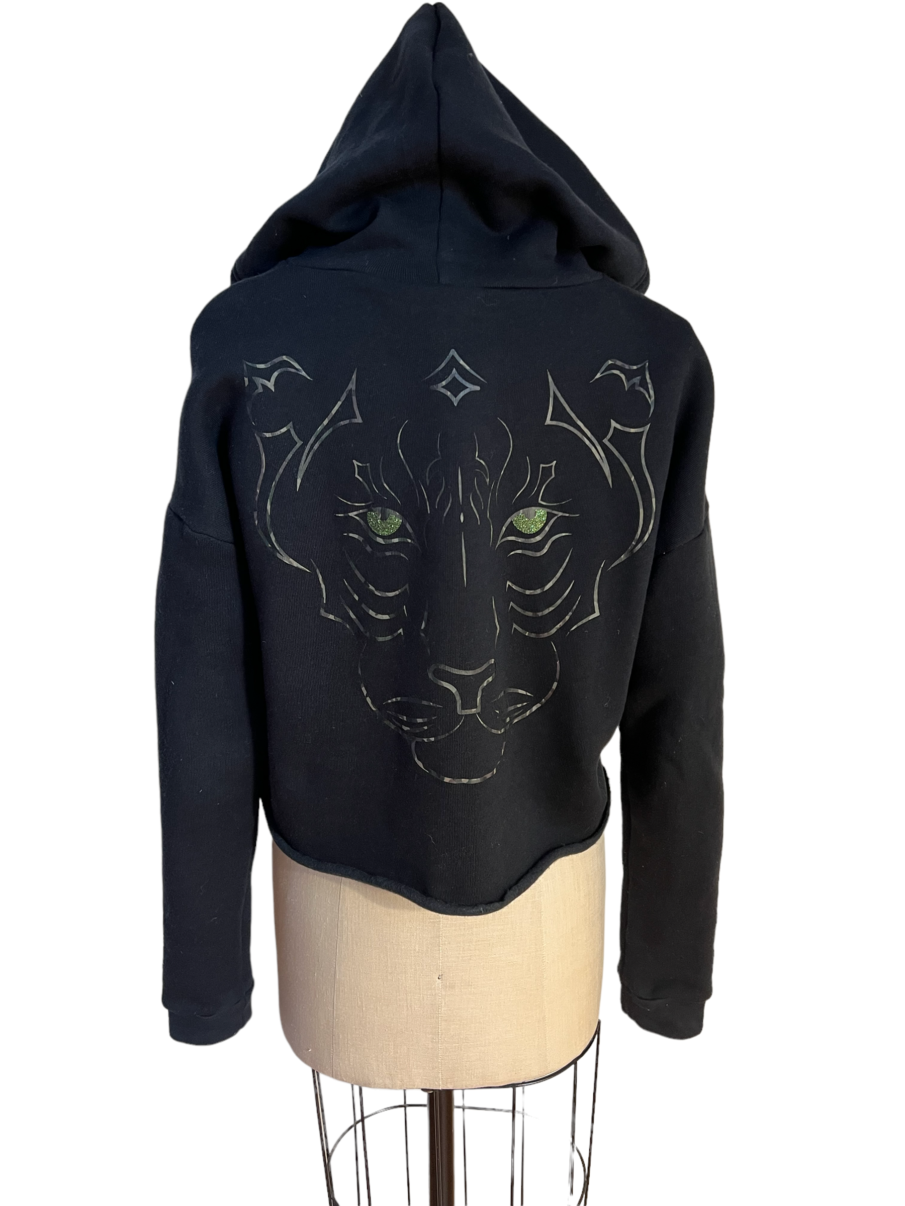 Imperial Tiger Crop Hoodie-Black/Camo