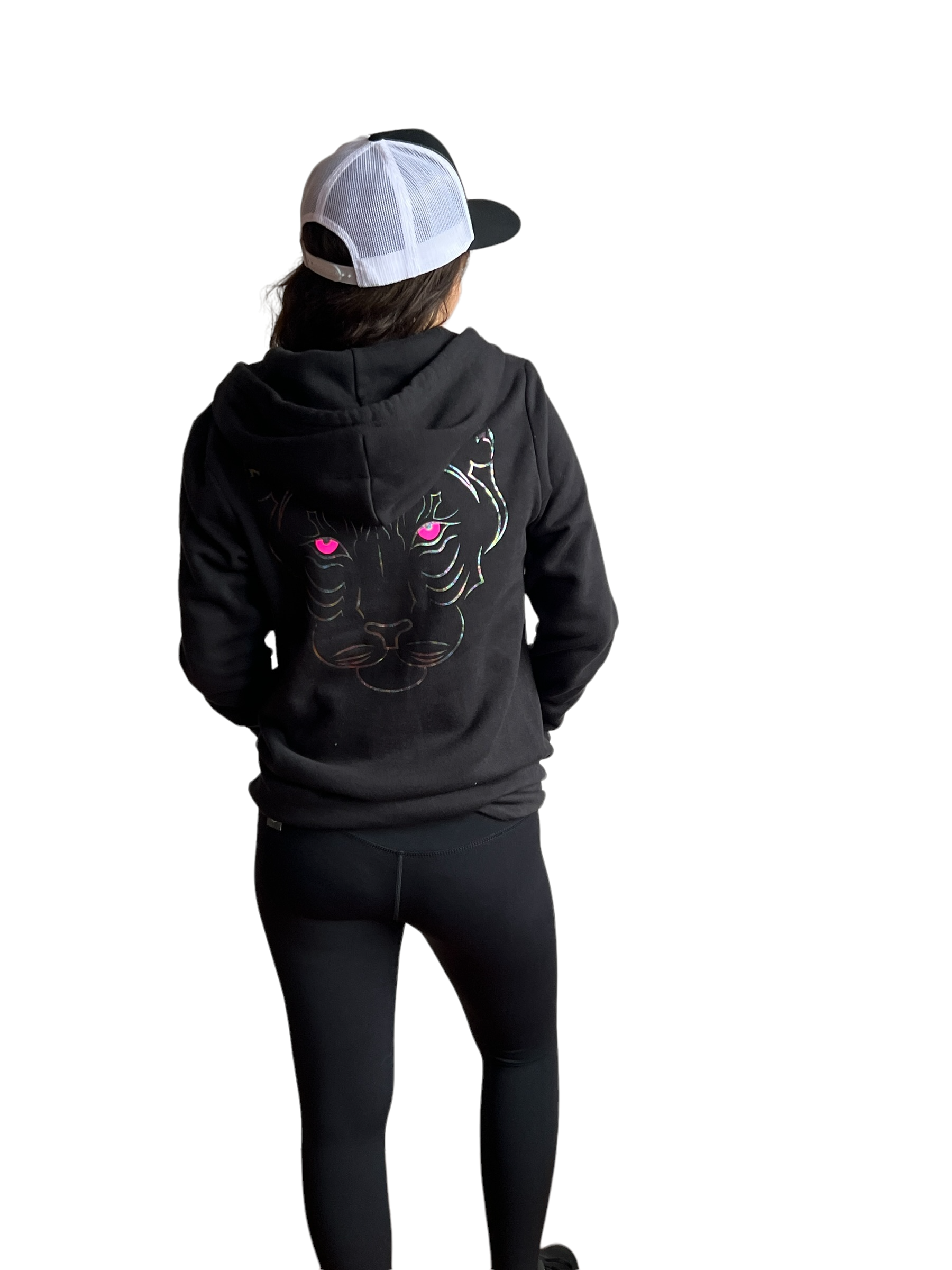 Imperial Tiger Unisex Zip Hoodie-Black/Oil Spill