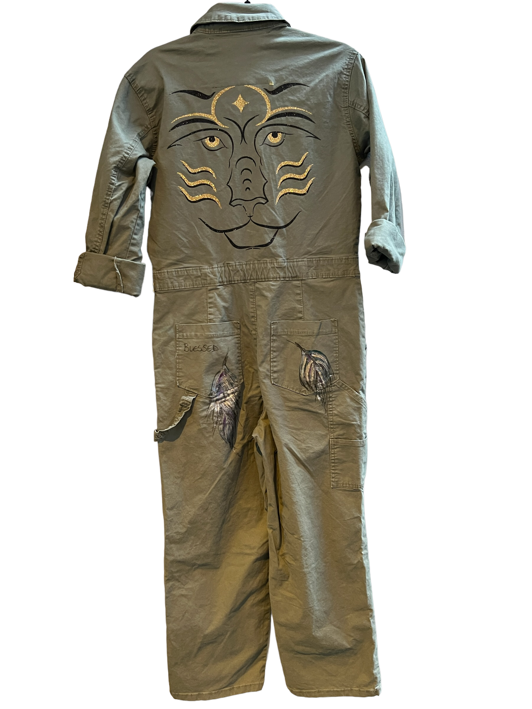 One of a Kind Hand Painted Jump Suit