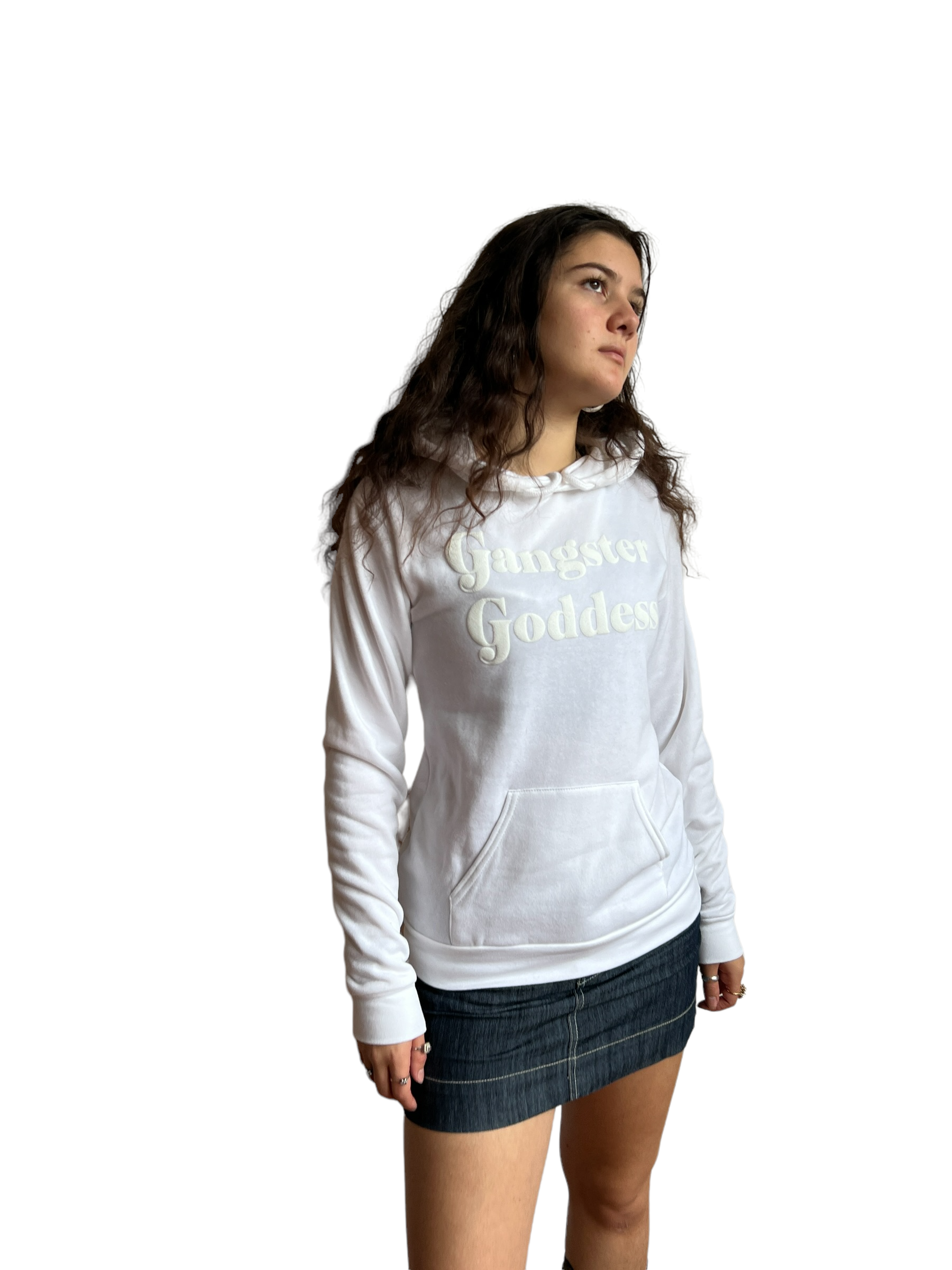 Imperial Tiger Unisex Pullover Hoodie-White/White Puff