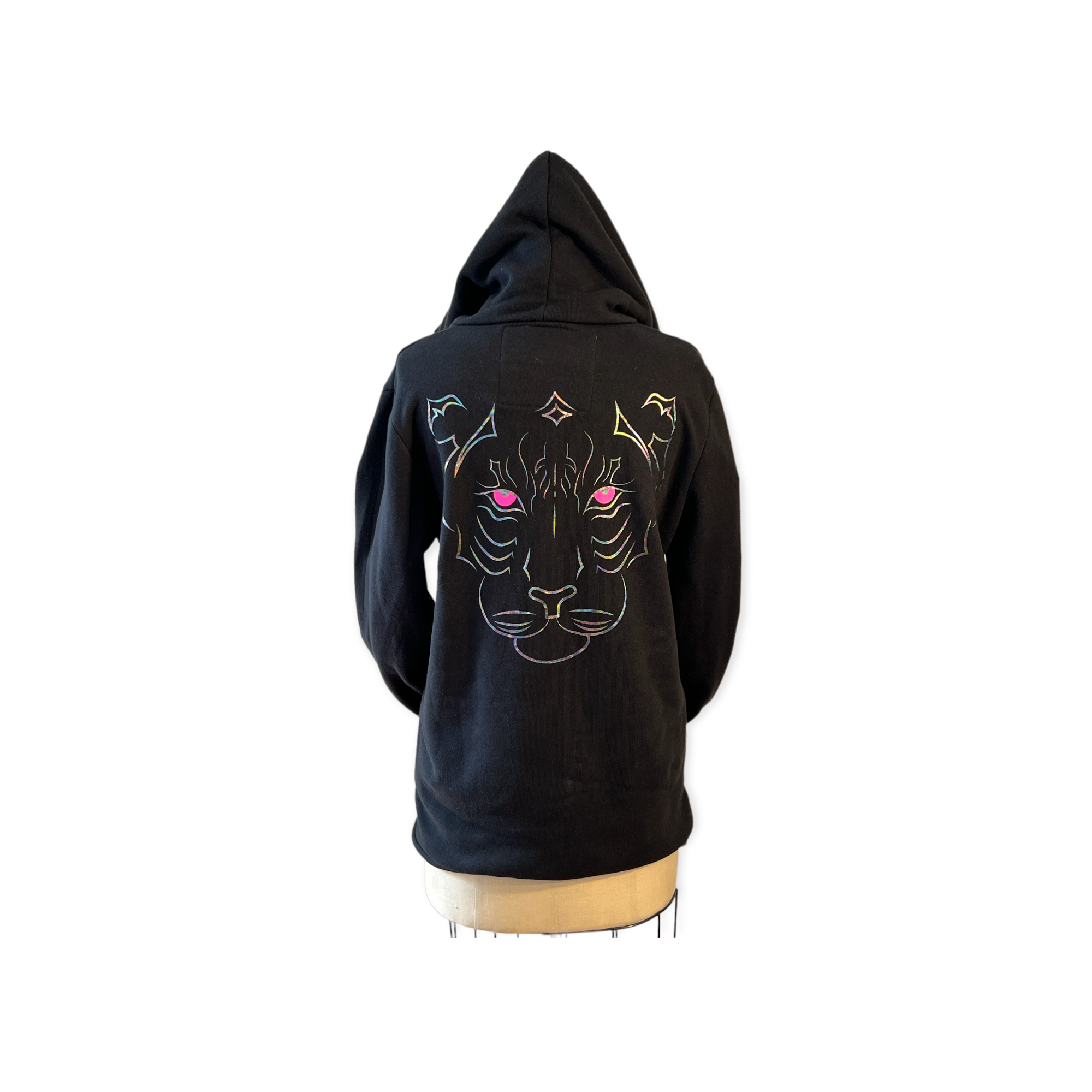 Imperial Tiger Unisex Zip Hoodie-Black/Oil Spill