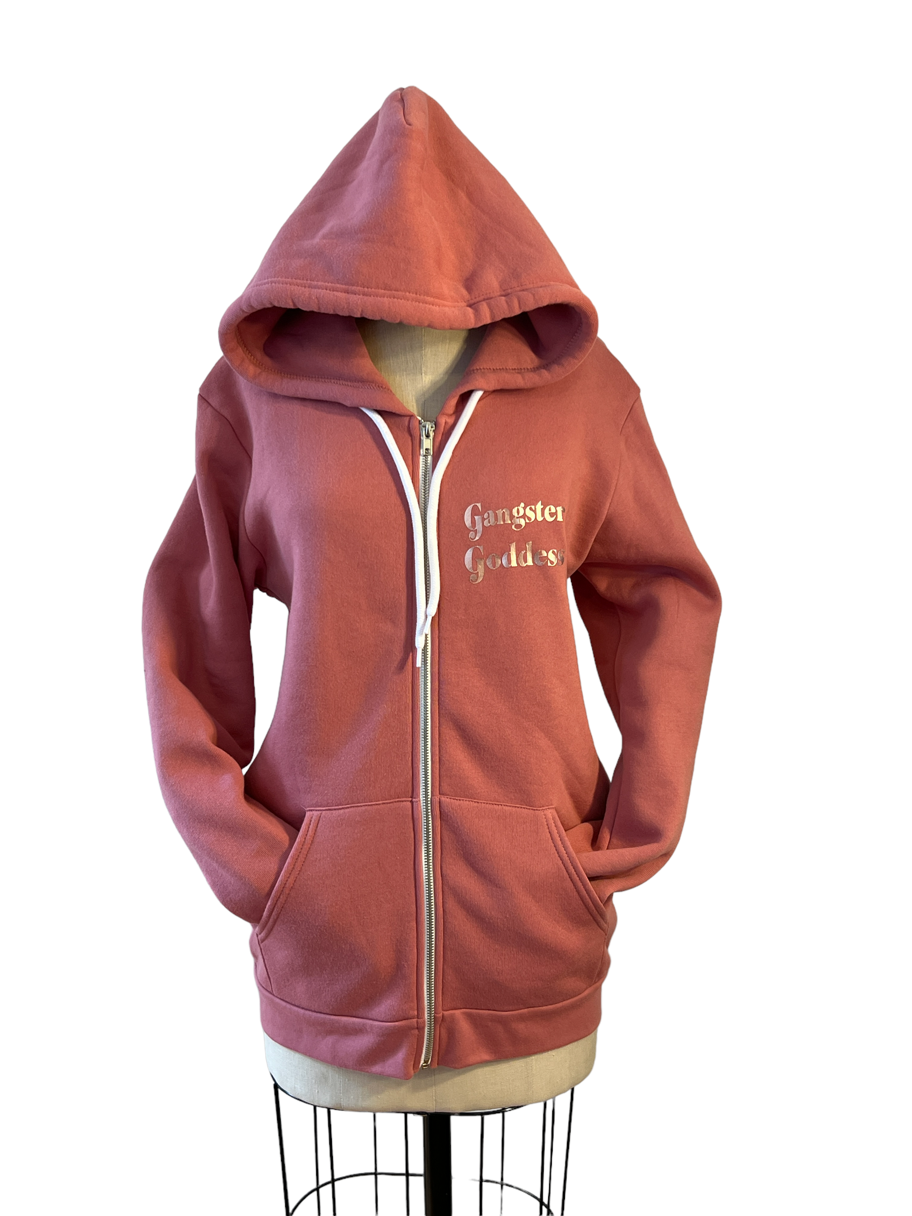 Royal Tiger Unisex Zip Hoodie- Dusty Rose/Rose Gold&Silver Glitter